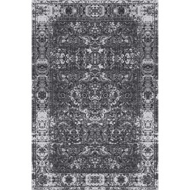 Alwoligag Washable Vintage Area Rug 5x7 Bedroom Living Room Rug Boho Style Rug Antique Vintage Ultra Thin Non-Slip Rugs (Dark Grey Rug)