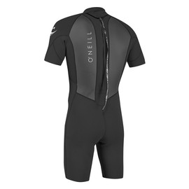 O'Neill Men's Reactor-2 2mm Back Zip Short Sleeve Spring Wetsuit, Black/Black, L