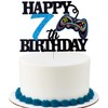 Decoración para tarta de video juego de feliz séptimo cumpleaños,