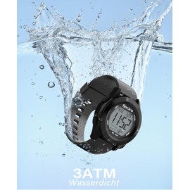 SOCICO Men's Digital Watch Sport Military Watches Waterproof Outdoor Chronograph Wrist Watches for Men with LED Lighting Alarm Date, black, Sports