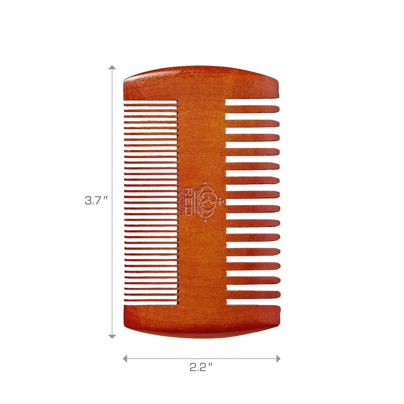 RED by Kiss Premium Wood Men Dual Side Beard Comb,