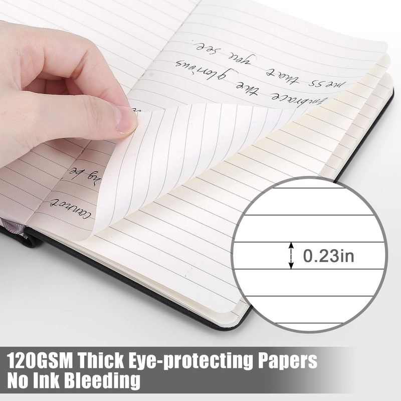 OMEYA (2 Pack) Pocket Notebook Notepad,3.5" x 5.5" Ruled PU