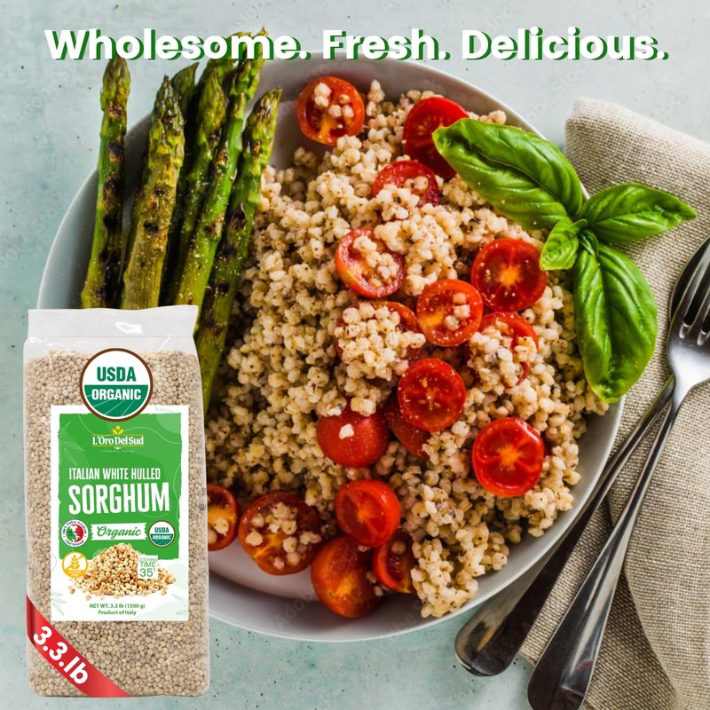 L'ORO DEL SUD Organic Italian White Hulled Sorghum – Whole