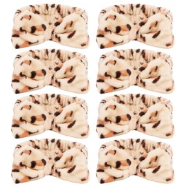 CIEHER 8 Pcs Spa Headbands for Women Girls, Leopard Print Spa Headband for Bachelorette Party Sleep Party, Skincare Makeup Headbands Face Wash Headbands, Bachelorette Gifts for Bridesmaid