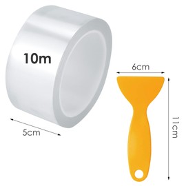 5 cm x 10 m, pellicola protettiva per vernice per auto, trasparente, protezione dei bordi, autoadesiva, con raschietto, battitacco adesivo senza bolle, universale per auto, bicicletta, moto