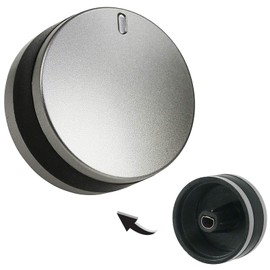 SPARES2GO Control Dial Switch Knob for Lamona 450002486 LAM3200 LAM3204 LAM3401 Oven Cooker 40 mm Plastic(Silver/Black)