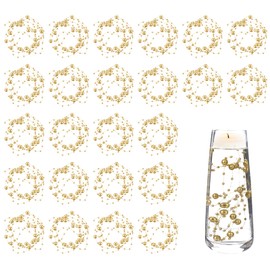 Dimeho 24 Pcs Artificial Pearl String Christmas Tree Beads Garland Decoration Floating Candle Faux Pearls Beads String Pearl Party Garland Decoration Strands String Chain Beaded DIY Supplies