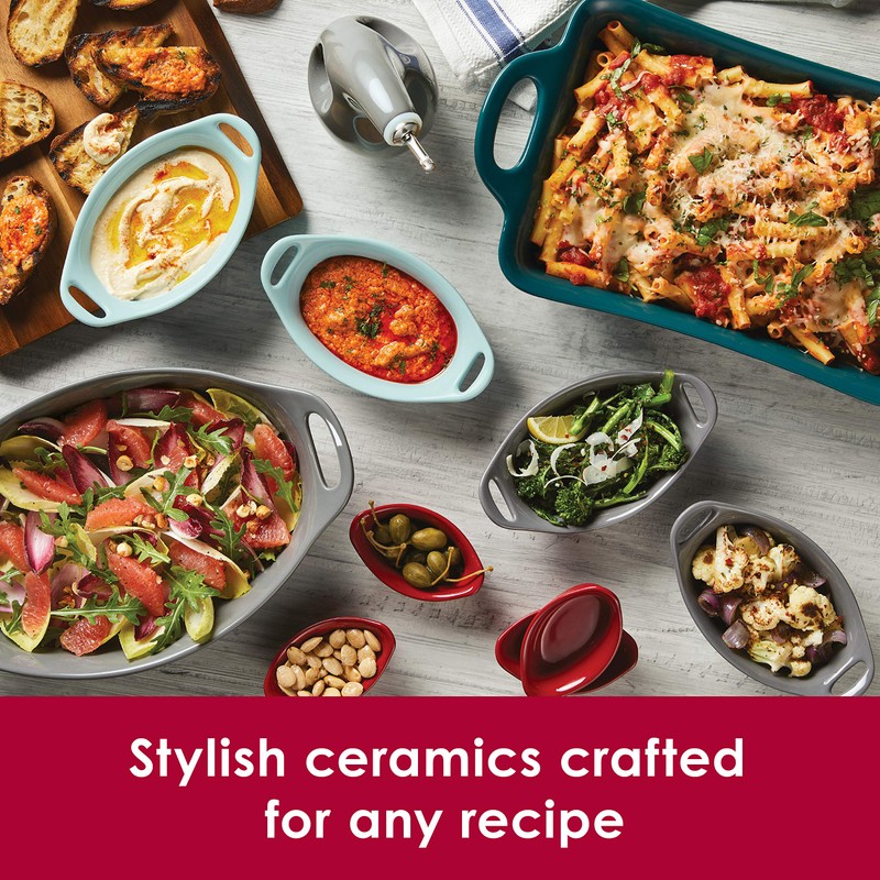 Rachael Ray Solid Glaze Ceramics Bakeware/Baking Pan Set - 2