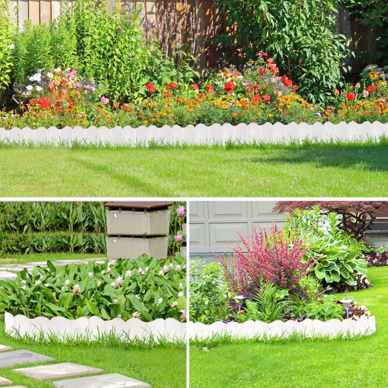 20 Pcs Garden Edging Borders, 10.5ft Plastic Landscape Borders, 5.3