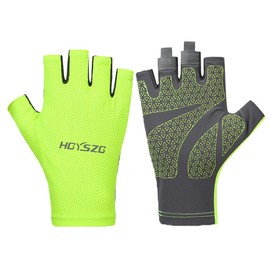 Fingerless Gloves Fishing Gloves Men & Women, Fingerless UV Protaction Gloves Driving Gloves Sailing Gloves Kayak Gloves Paddling Gloves Rowing Gloves, UV Gloves Sun Protection Gloves (Green, Medium)