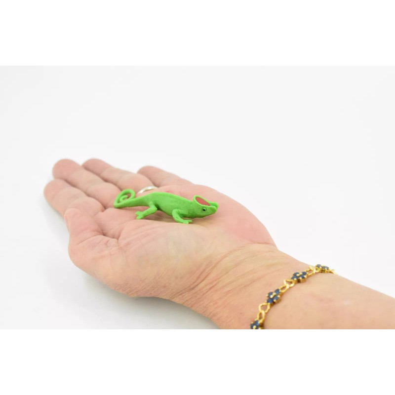 Safari Chameleon, Rubber Toy Lizard, Realistic Figure, Model, Replica, Kids