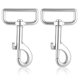 Toddmomy 2pcs Stainless Steel Pet Leash Swivel Snap Hook Trigger Clip Fastener for Large Dogs, 360 Degree Rotatable Abrasion Resistant Chain Closure