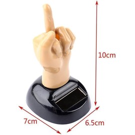 Car Dashboard Solar Powered Mid Finger Shaking Dancing Figure Decorative Figures Playsets, Car Decoration