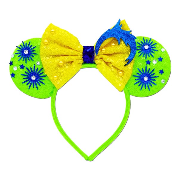 INLOLLY Mind Emotions Character Inspired Sparkle Sequin Ears, Cute Funny