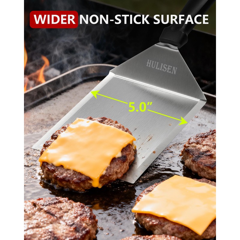 HULISEN Stainless Steel Large Grill Spatula - 6 x 5