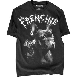 Heavy Metal Tshirt for French Bulldog Owner Men & Women 80s 90s Punk Rock Band Tees (US, Alpha, Medium, Regular, Regular, French Bulldog)