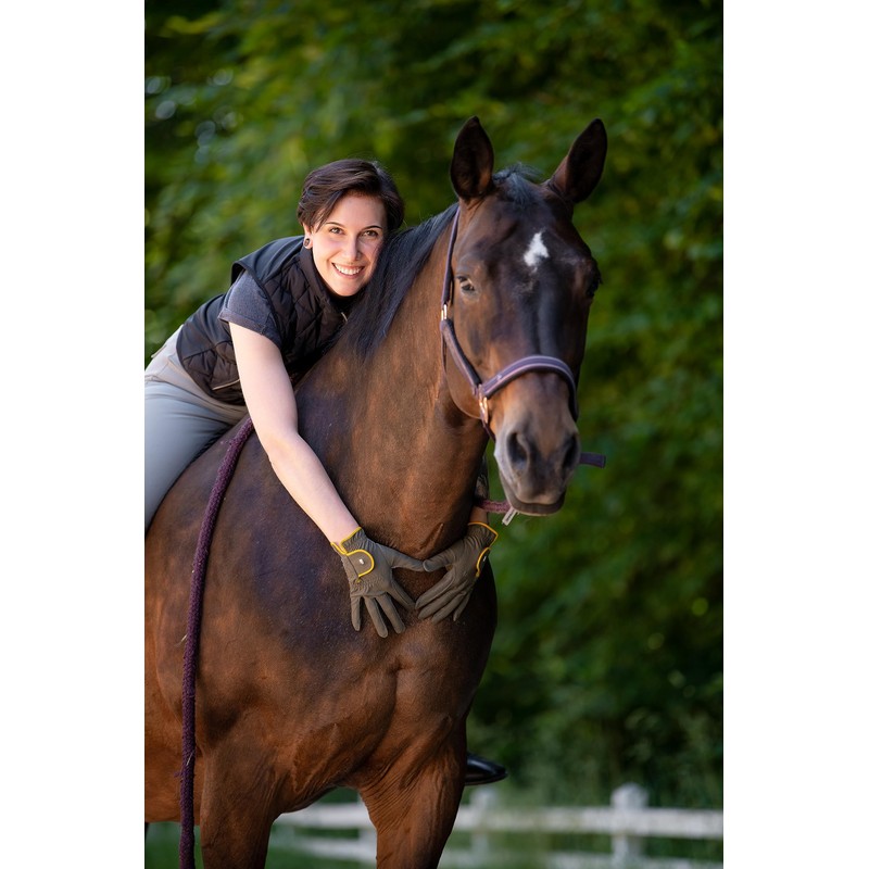 Roeckl Sports equestrian gloves MALTA, summer riding glove, black/mocha 6.5