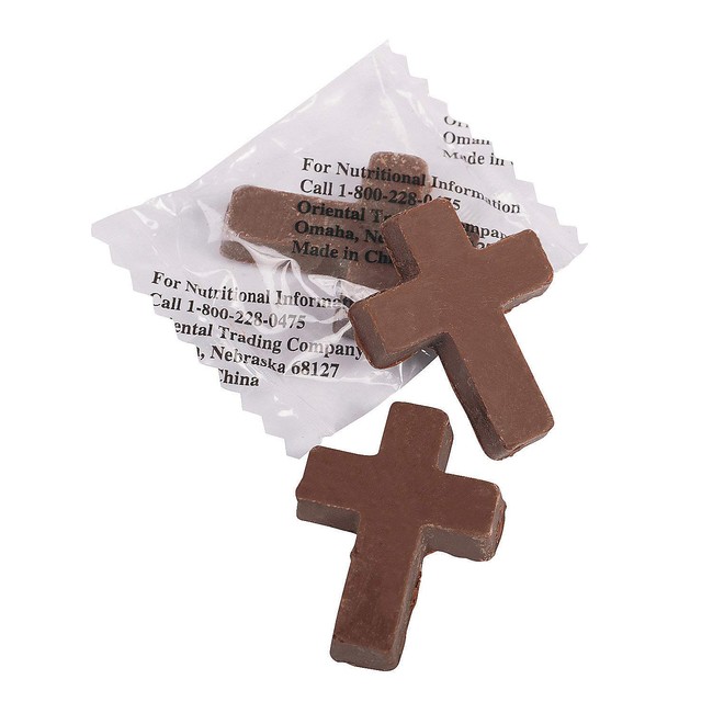 Fun Express - Chocolate Cross Shapes for Easter - Edibles - Chocolate - Non Branded Chocolate - Easter - 91 Pieces