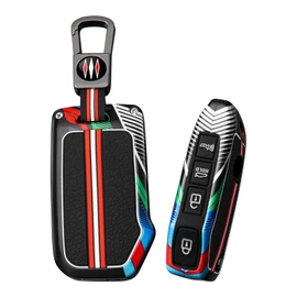 ontto luminous car key fob cover fit for KIA Ceed 2023 CD Forte 2018 2019 2021 Cerato K3 Gt Seltos Sportage 2020 Sorento flip key holder Metal Shell case keyring keychain Accessories 4 buttons Black 1
