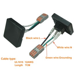 20Amp Power Outlet Receptacle NEMA 5-15R with Cover,3-Hole Socket AC 20A 125V Panel Mount,Dust-Proof Industrial Electrical Plug Connector（2-Pack