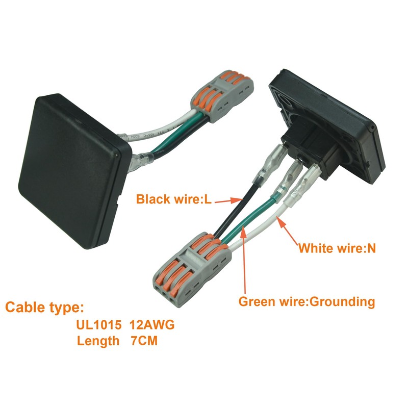 20Amp Power Outlet Receptacle NEMA 5-15R with Cover,3-Hole Socket AC