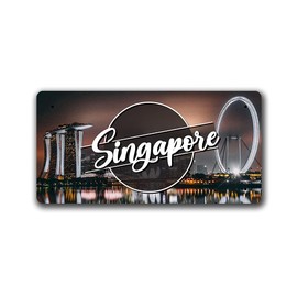 McMug - Singapore Night Landscape - Metal Sign, Decorative Sign, 200mm x 100mm