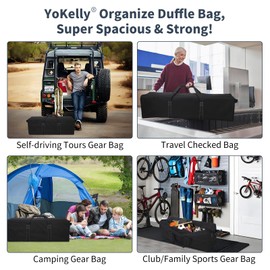 116L Large Duffle Bag for Travel - 42 Inch Large Holdall Duffel Bag with 2 Sides Handles, Sport Equipment Storage Bag for Camping 106x33x33cm-Black