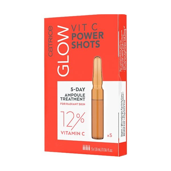 Catrice Glow Vit C Power Shots, Make-Up, Foundation, Transparent, for Combination Skin, Brightening, Nourishing, with Vitamins, Translucent, Vegan, Oil-Free, Complies with Our Clean Beauty Standard (9