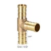 sourcing map 12mm or 1/2" ID Brass Barb Splicer Fitting,T-Shaped
