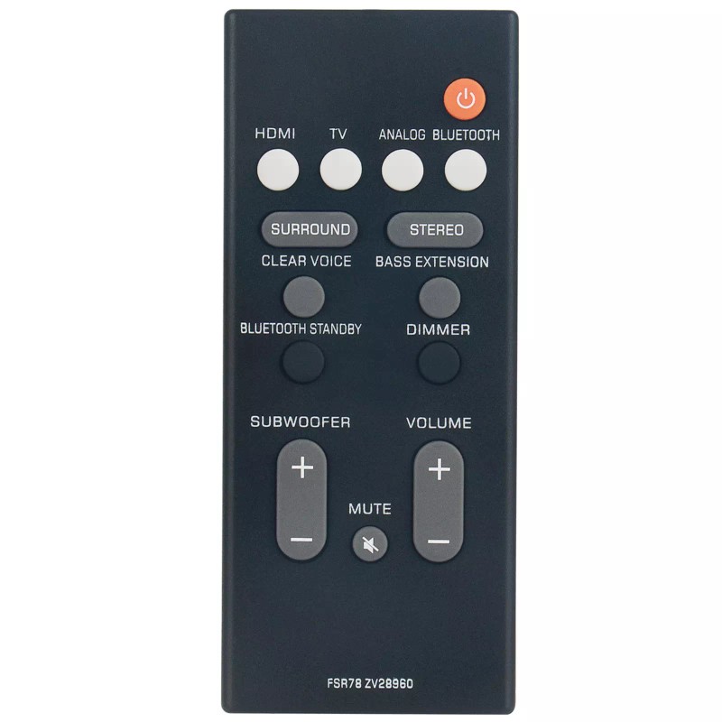 Unbranded FSR78 ZV28960 Replace Remote Control for Yamaha Soundbar YAS-106