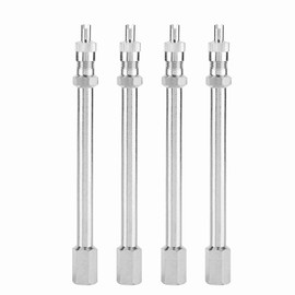 Kodrily 4Pcs Dually Valve Stem Extenders, 4inch 100mm Wheel Tire Valve Stem Extension Rod, Chrome Air Tyre Tire Valve Extender Wheel Adapter for Car Bus Truck Lorry Motorcycle RV