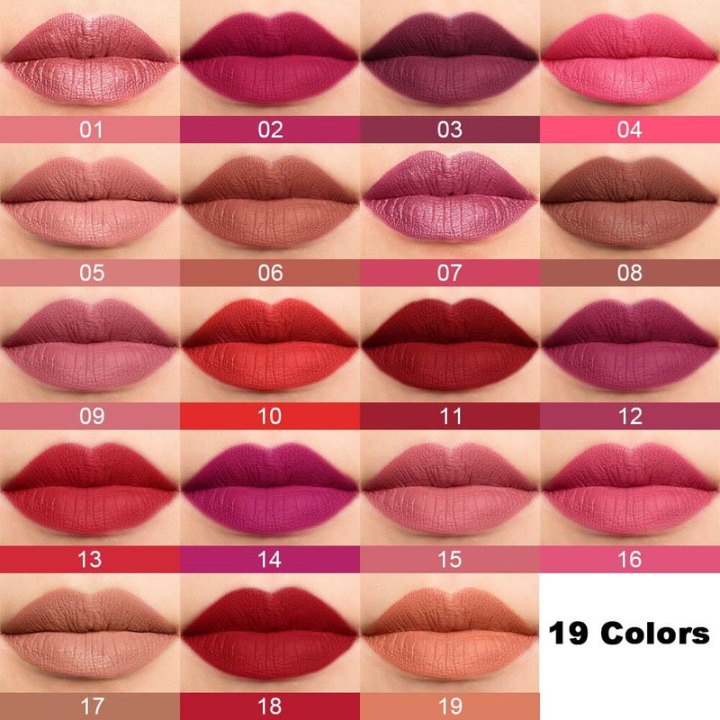 evpct DNM 1Pcs Wine Red Matte Lipstick and Lip Crayon