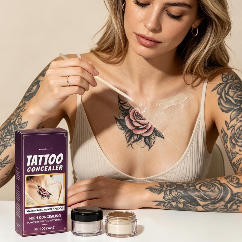 2 Sets Tattoo Cover Waterproof Tattoo Cover Up Makeup, 2