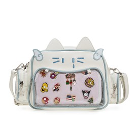 ZAROXOXS Kawaii Ita Bag Crossbody Bag Cute White Cat Backpack Girls Shoulder Bags Pin Display with Insert