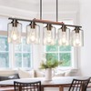 5-Light Kitchen Island Light, 33.4" Island Lighting with Black Metal