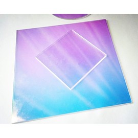 ACFENG Laser 5PCS Acrylic (PMMA) AB Square Sheet, Plexiglass Square Iridescent/Radiant Sheet (1.5MM Thickness, 5")