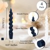 7.5 Inches Spiral Taper Candles Navy BlueTwisted Candle Dripless Unscented