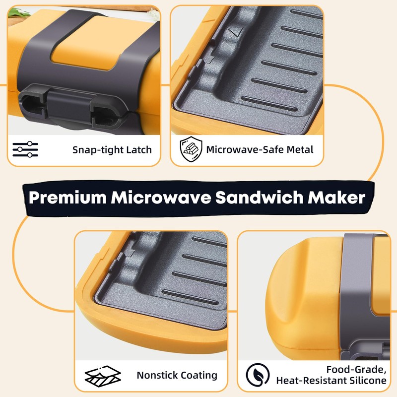mico dingker Microwave Sandwich Maker, Microwave Toastie Maker, Snack Maker