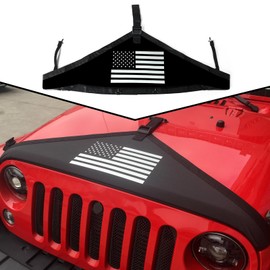 JHD-TOGO Hood Protector for Jeep JK, Hood Bra Cover Compatible with Jeep Wrangler JK JKU 2007-2017 Exterior Accessories (US Flag)