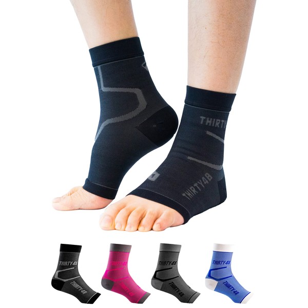 Thirty48 Plantar Fasciitis Socks, 20-30 mmHg Foot Compression Sleeves for Ankle/Heel Support, Increasing Blood Circulation, Relieving Arch Pain, Reducing Foot Swelling