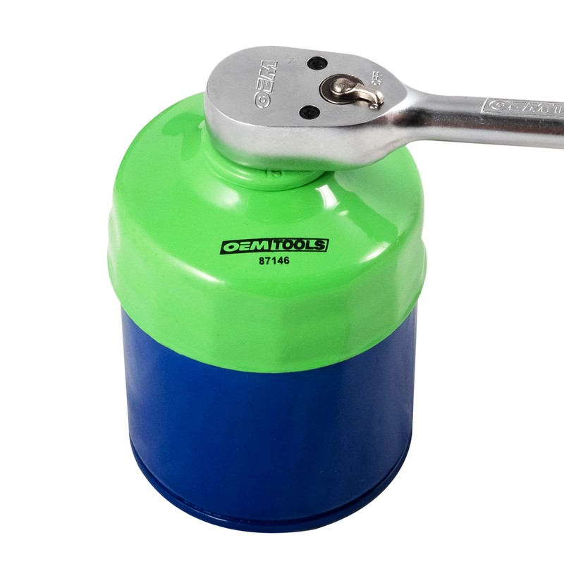 OEMTOOLS 87146 75/77 Millimeter 15 Flute Oil Filter Wrench, Green,