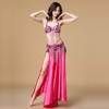 MUNAFIE Belly Dance Skirt Two Side Slit Satin Skirt Rose