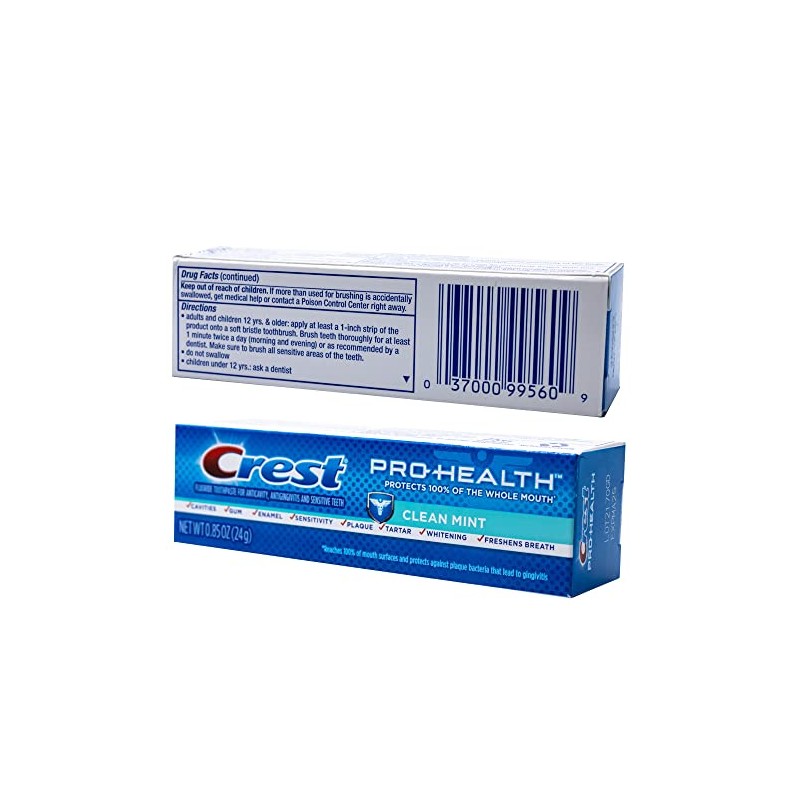 Crest 037000995609 Pro-Health Clean Mint Toothpaste, Smooth Formula 0.85 Oz,