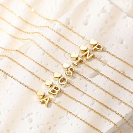 CAROVO Initial Necklace for Women, Dainty Gold Necklace Letter E Initial Necklace Heart Pendant Necklace Simple Cute Gold Necklace for Women Jewelry Gifts