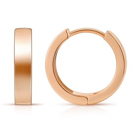 Gacimy Rose Gold Huggie Hoop Earrings for Women 14k Rose Gold Plated, Small Rose Gold Hoop Earrings for Women, 1/2 Inch Round Mini Rose Earrings for Women