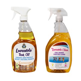 EcoDecors 24 pz. Teak Oil Protective Teak Sealer Wood Oil Indoor/Outdoor and Teak Cleaner Protective Teak Wood Restorer Eco Household Wood Furniture Cleaner Spray Bottle