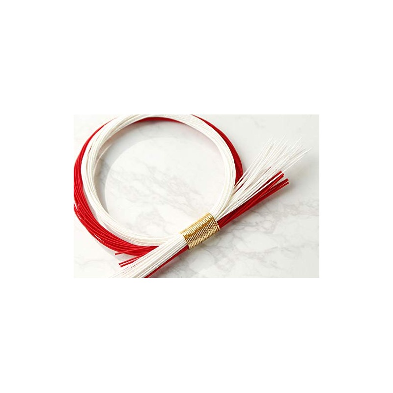 piece MIZUHIKI PHC-087-1 Mizuhiki Double Shimmering Ornament, Red and White