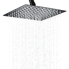 Shower Head,12 Inch Rainfall Shower Head in Matte Black,High Presssure Adjustable Ultra-Thin Stainless Steel Top Sprayer