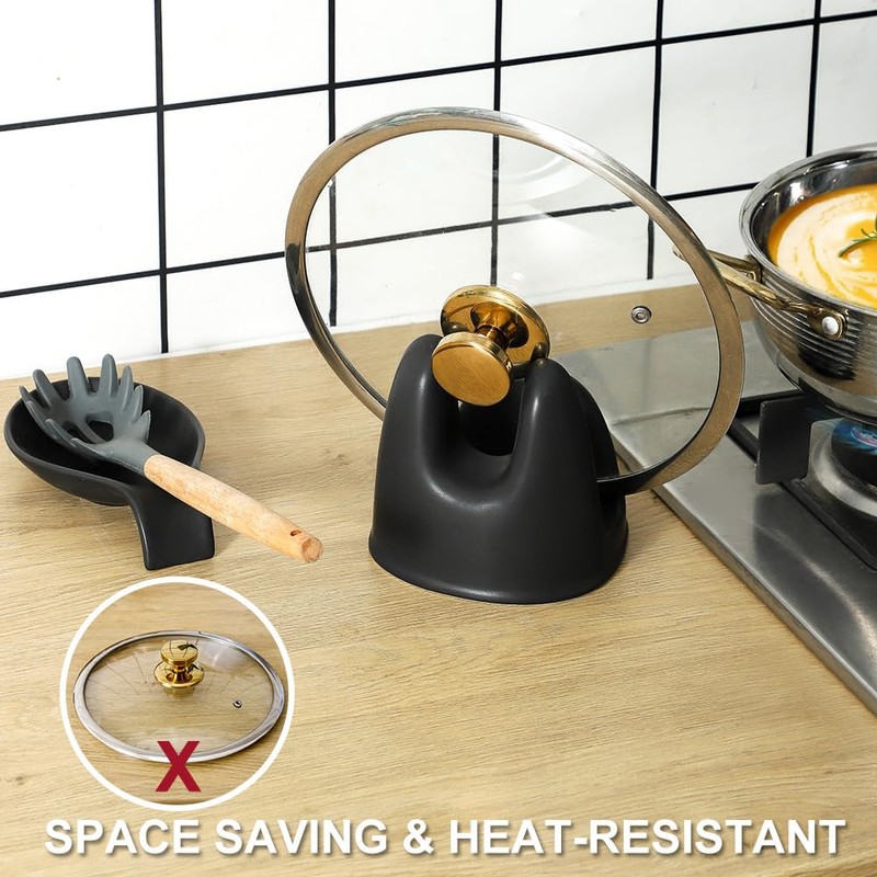 Nihow Pot Lid Holder and Spoon Rest for Kitchen Counter/Stove