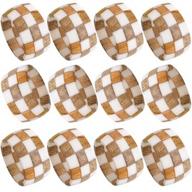 Set of 12 Napkin Rings Napkin Holder Buckles, Easter Napkin Rings, Napkin Rings for Dinner Table Decor, Wedding, Banquet, Party - Brown Cinnamon